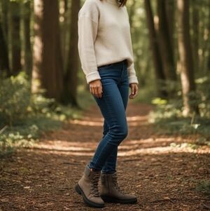 NWOB Lucky Brand Eavan Lace Up Combat Boots Falcon Milled Nubuck Leather 8M